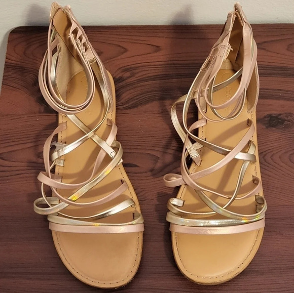 Girls' Zipper Metallic Ankle Strap Sandals (Size 4) - Picture 7 of 10